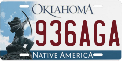 OK license plate 936AGA