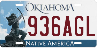 OK license plate 936AGL