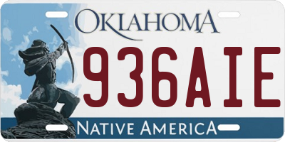 OK license plate 936AIE