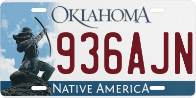 OK license plate 936AJN