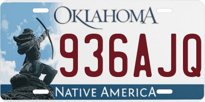 OK license plate 936AJQ