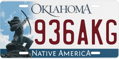 OK license plate 936AKG