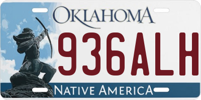 OK license plate 936ALH