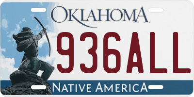 OK license plate 936ALL