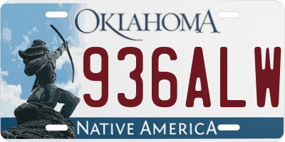 OK license plate 936ALW