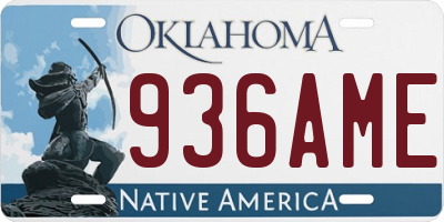 OK license plate 936AME