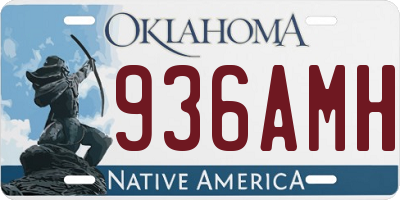 OK license plate 936AMH