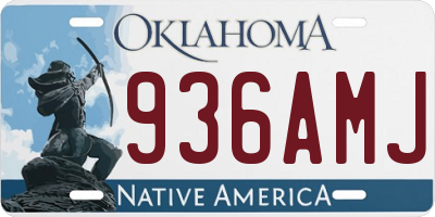 OK license plate 936AMJ