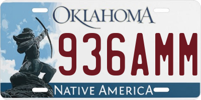 OK license plate 936AMM