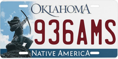 OK license plate 936AMS