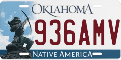 OK license plate 936AMV