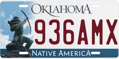 OK license plate 936AMX