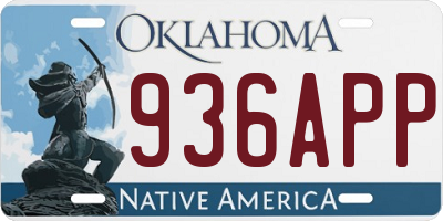 OK license plate 936APP