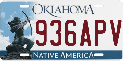 OK license plate 936APV
