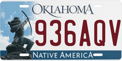 OK license plate 936AQV