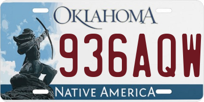 OK license plate 936AQW