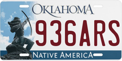 OK license plate 936ARS