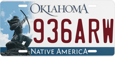 OK license plate 936ARW