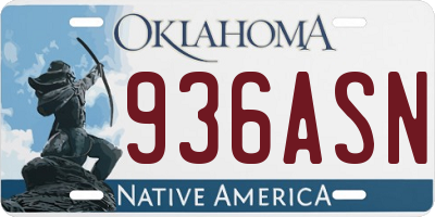 OK license plate 936ASN