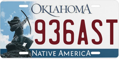 OK license plate 936AST