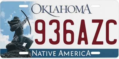 OK license plate 936AZC