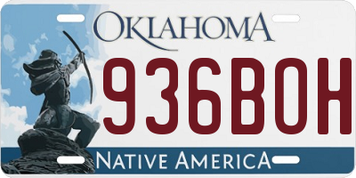OK license plate 936BOH