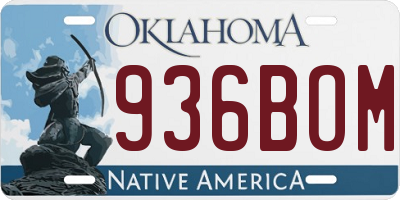 OK license plate 936BOM