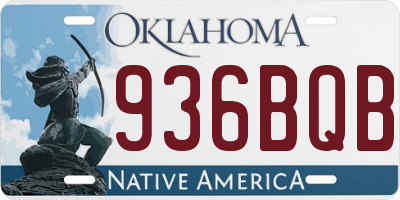 OK license plate 936BQB