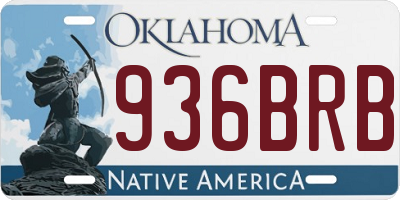 OK license plate 936BRB