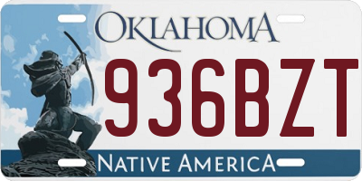 OK license plate 936BZT