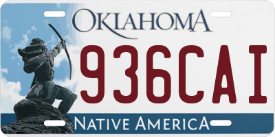 OK license plate 936CAI