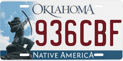 OK license plate 936CBF