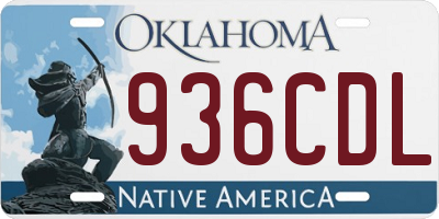 OK license plate 936CDL