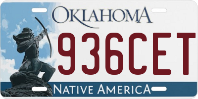 OK license plate 936CET