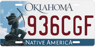 OK license plate 936CGF