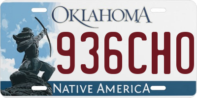 OK license plate 936CHO