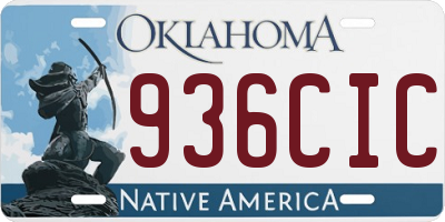 OK license plate 936CIC
