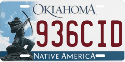 OK license plate 936CID