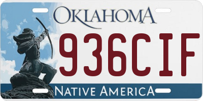 OK license plate 936CIF