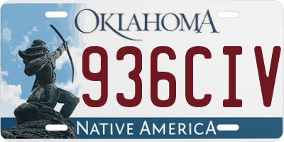 OK license plate 936CIV