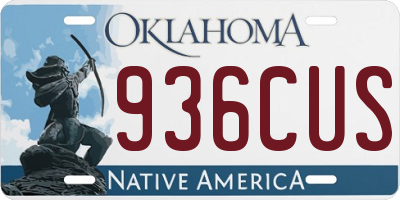 OK license plate 936CUS