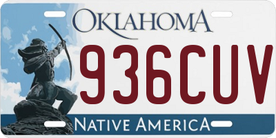 OK license plate 936CUV