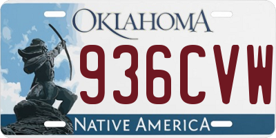 OK license plate 936CVW