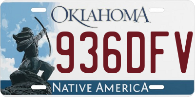 OK license plate 936DFV