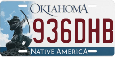 OK license plate 936DHB