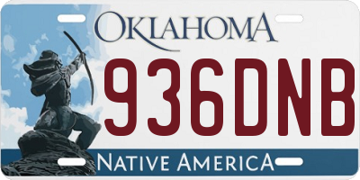 OK license plate 936DNB