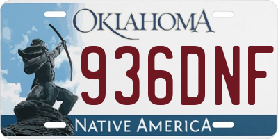 OK license plate 936DNF