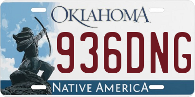 OK license plate 936DNG