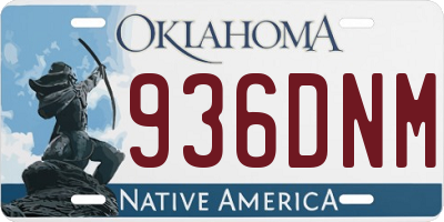 OK license plate 936DNM
