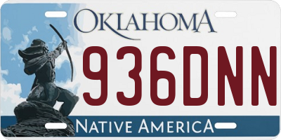 OK license plate 936DNN